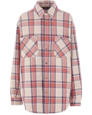 Haikure Hemd mit karierter Tasche - Rot