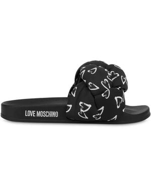 Love Moschino ハートプリント サンダル - ブラック
