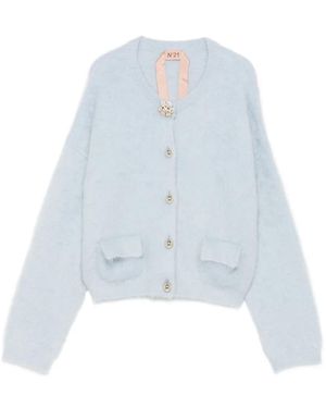 N°21 Cárdigan con bolsillo con apliques - Azul