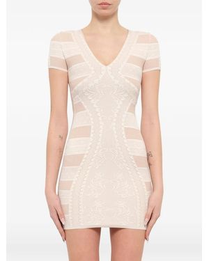 McQueen Victorian Lace Knit Mini Dress - White