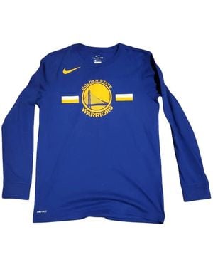 Nike Nba Golden State Warriors Dri-Fit Long-Sleeve T-Shirt - Blue
