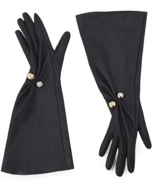 Lanvin Guanti Con Perline - Nero