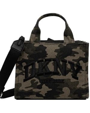 DKNY Camouflage Logo-Patch Tote Bag - Black