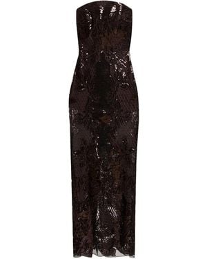 Elie Saab Lace-Detail Maxi Dress - Black