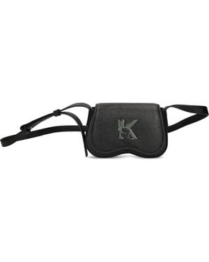 KARL LAGERFELD K Logo Flap Crossbody Bag - Black