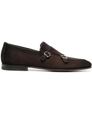 Santoni モンクストラップ シューズ - ブラウン