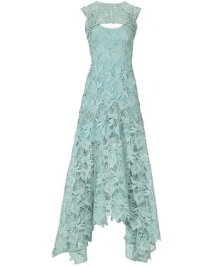 Costarellos Janica Keyhole Lace Gown - Green