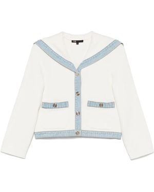 Maje Cardigan aus Bouclé - Weiß