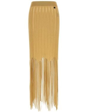 Balmain Fringed Midi Skirt - Metallic