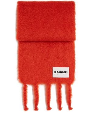 Jil Sander Schal Aus Mohairgemisch - Rot