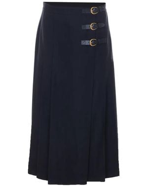 Chloé Pleated Midi Skirt - Blue