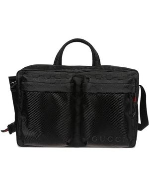 Gucci Nexus Gg Monogram Carbon-Fibre Cross-Body Bag - Black
