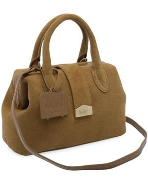 Schell Suede Logo-Plaque Tote Bag - Metallic