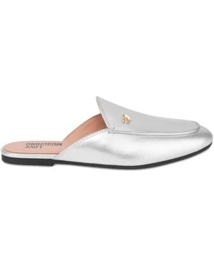 Love Moschino Mules Con Emblema Metalizado - Blanco