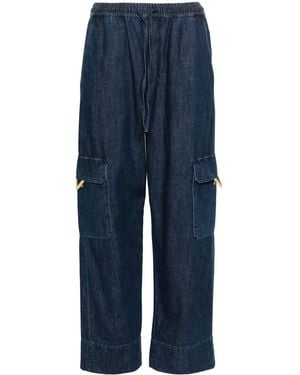 Valentino Garavani Chambray Cargo Trousers - Blue