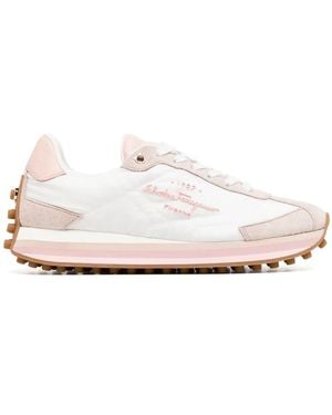 Ferragamo Iggy Nylon & Suede Sneaker - White