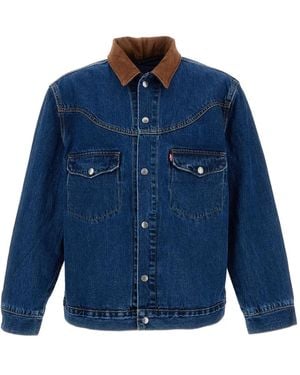 Levi's Corduroy-Collar Denim Jacket - Blue