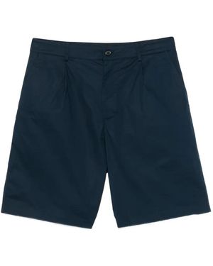 Department 5 Pleated Poplin Shorts - Blue