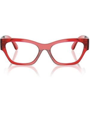 Versace Gafas Con Aplique Medusa - Rojo