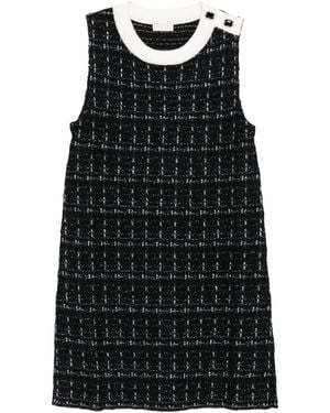 Liu Jo ノースリーブ ツイードミニドレス - ブラック