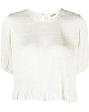 Ba&sh Ruched Short-Sleeved Blouse - White
