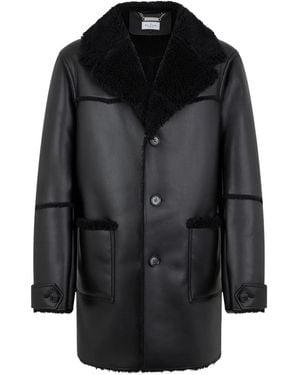 Philipp Plein Long Eco Shearling Jacket - Black