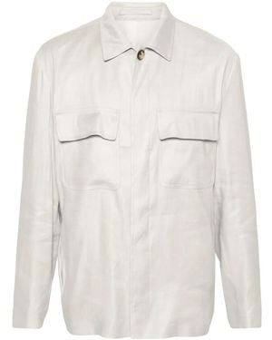 Lardini Classic-Collar Shirt Jacket - White