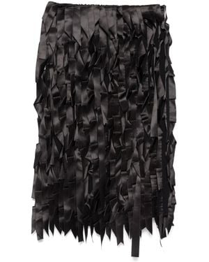 Prada Ribbon-Embellishment Skirt - Black