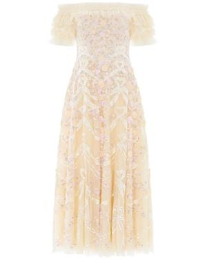 Needle & Thread Ribbon Heart Sequin-Embellished Maxi Dress - White