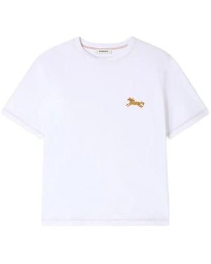 Sandro Horse-Embroidery T-Shirt - White