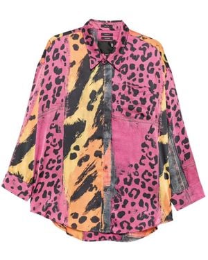 R13 Camisa Con Animal Print - Rosa