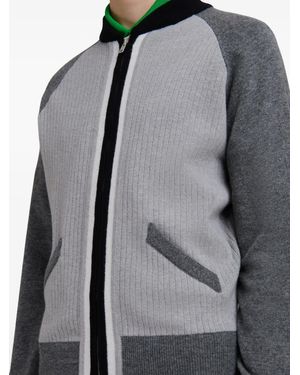 Marni Ribbed-Panel Zip-Up Sweatshirt - Gray
