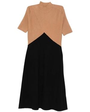 DKNY Robe Mi-Longue À Design Colour Block - Noir