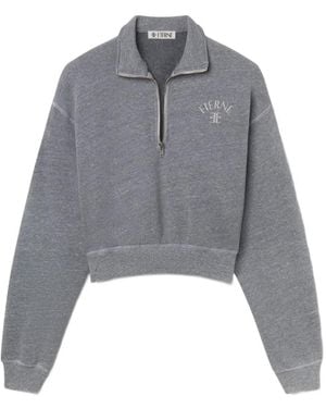 ÉTERNE Sweat Crop À Col Zippé - Gris