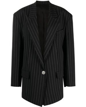 The Attico Glen Pinstripe Single-Breasted Blazer - Black