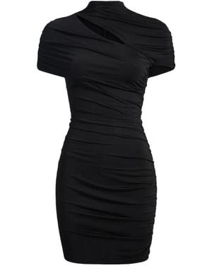 Balmain Drapiertes Jersey Bodycon Kleid - Schwarz