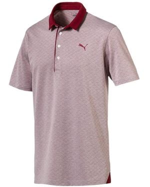 PUMA Diamond-Jacquard Polo Shirt - Purple