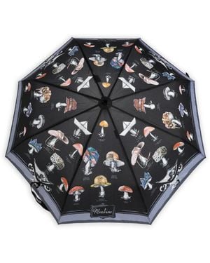 Moschino Mushroom-Print Folding Umbrella - Black