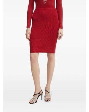 Guess Ribbed Mini Skirt - Red