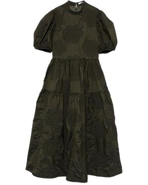Cecilie Bahnsen Kelly Midikleid mit Puffärmeln - Schwarz