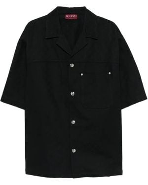 Gucci Short-Sleeve Button Shirt - Black