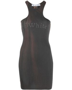 Off-White c/o Virgil Abloh Logo-Detail Tie-Dye Sleeveless Minidress - Black