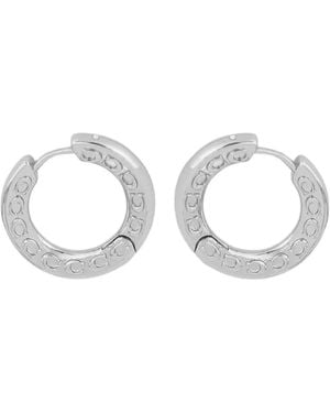 COACH Logo-Detail Hoop Earrings - White