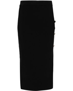 Versace Jeans Couture Decorative-Button Midi Skirt - Black