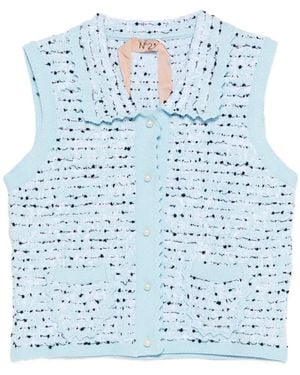 N°21 Button-Fastening Gilet - Blue
