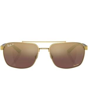 Ray-Ban Sonnenbrille Mit Eckigem Gestell - Mettallic