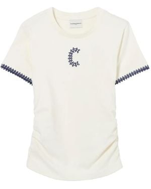 Claudie Pierlot Camiseta Con Detalle Bordado - Blanco