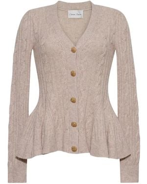 Cara Cara Kiko Kabelgebreid Peplum Vest - Naturel