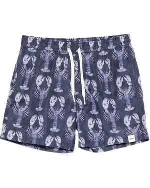 Altea Lobster-Print Swim Shorts - Blue