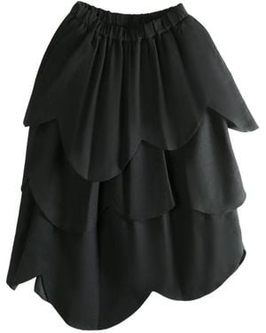 Noir Kei Ninomiya Layered Petal Skirt - Black